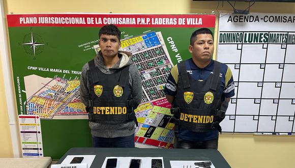 Presuntos delincuentes, que serían de la banda 'Los Fierreros de Laderas', son atrapados por policías de la comisaría de Laderas de Villa y moradores.