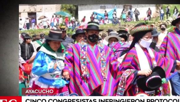 Cinco parlamentarios asistieron a celebración en Ayacucho. (Captura América)