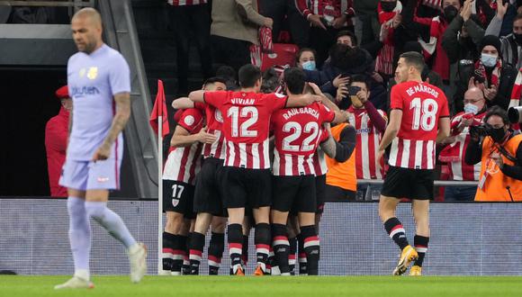 Athletic Bilbao venció 3-2 al Barcelona por Copa del Rey. Foto: AFP.