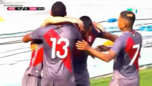 Alex Valera marcó el 1-0 de Perú vs. Panamá. (Captura: Movistar Deportes)