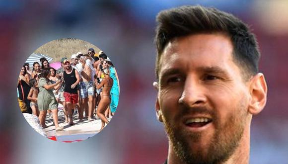 Lionel Messi fue acechado por un grupo de hinchas y tuvo que huir. Foto: Composición.