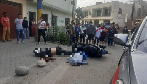 Dos sicarios interceptaron y asesinaron a balazos a padre e hijo que viajaban en una moto en San Juan de Lurigancho. (Foto: GEC)