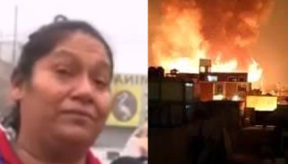 Manuela asegura que lo perdió todo tras incendio y fue su esposo quien salvó de la muerte a sus hijas. (Foto: captura Redes Sociales)