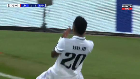 Vinicius marcó el 2-2 tras un error de Alisson (Video: ESPN)