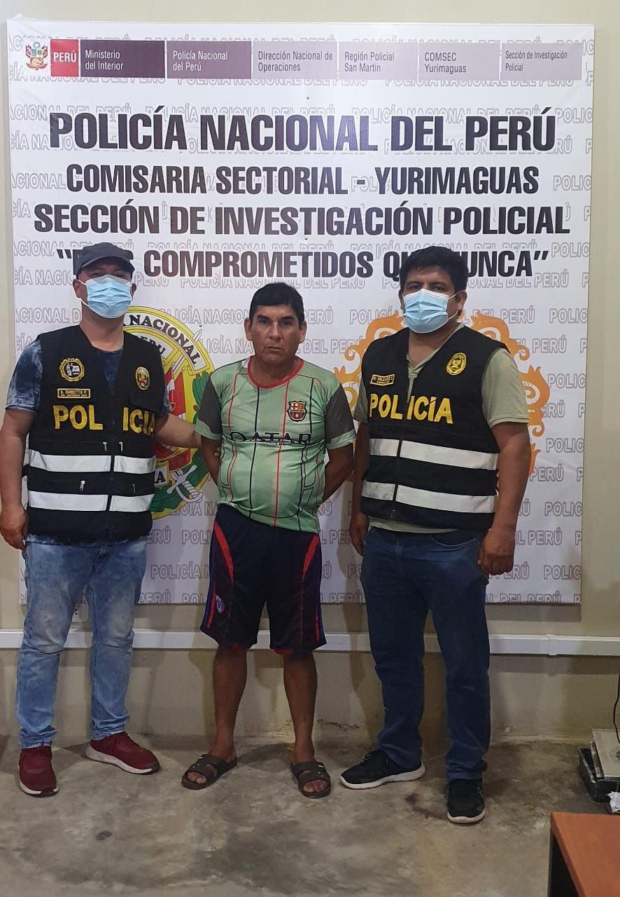 Policías de Dirincri viajaron a Yurimaguas, Región Loreto, y atraparon a Ángel María Atoche Piñin (54) por esta requisitoriado por el delito de violación sexual.