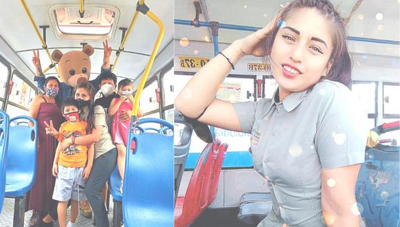 ‘Osito Lima’ se sube a bus de ‘La Gatita’, cobradora famosa en Tik Tok, y paga los pasajes de todos