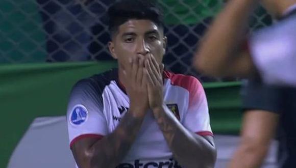 Luis Iberico erró clara chance de gol en el Melgar vs. Deportivo Cali. (Captura: DirecTV Sports)