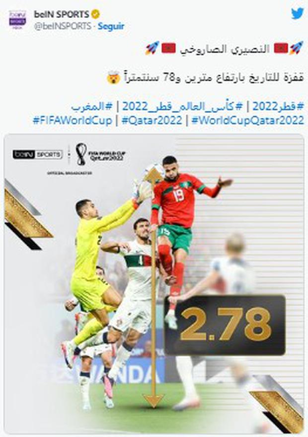 El salto del jugador marroquí fue mucho más que el de Cristiano Ronaldo en la Juventus (Foto: beIN Sports / Instagram)