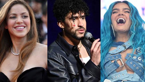 Shakira, Bad Bunny y Karol G están en la cima de Spotify a nivel mundial (Foto: AFP / AFP / AFP)