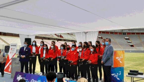 Los atletas nacionales que consiguieron una medalla en los I Juegos Panamericanos Junior Cali-Valle 2021 fueron premiados. Foto: GEC.
