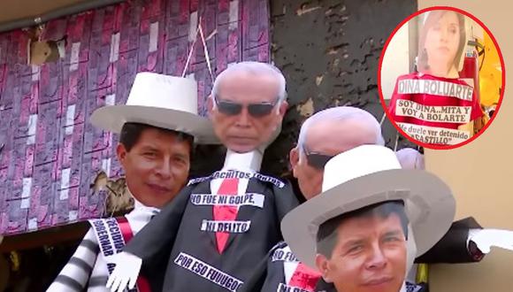 Comerciantes afirmaron que las piñatas de Pedro Castillo son los más vendidos. (Captura Willax Noticias)