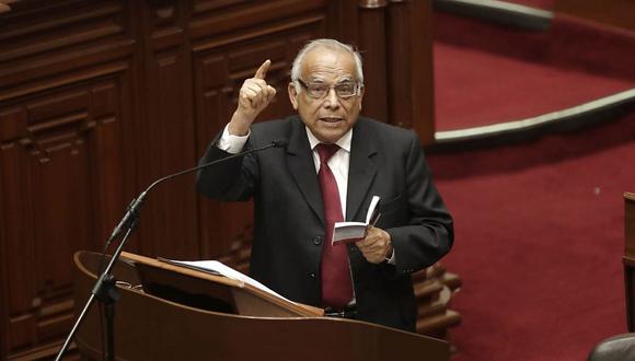 Aníbal Torres pide cuestión de confianza ante el pleno del Congreso por ley sobre referéndum. (Foto: GEC)