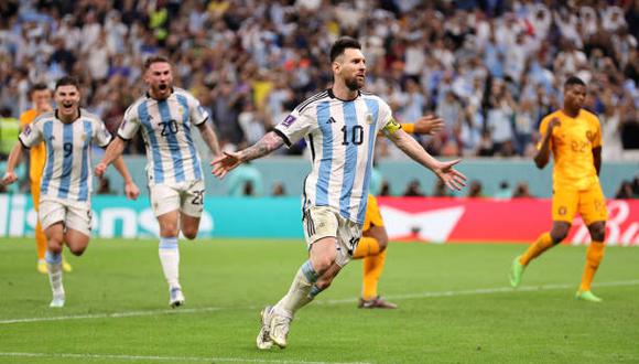 Lionel Messi marcó el 2-0 de Argentina sobre Países Bajos en el Mundial Qatar 2022. (Foto: Getty Images)
