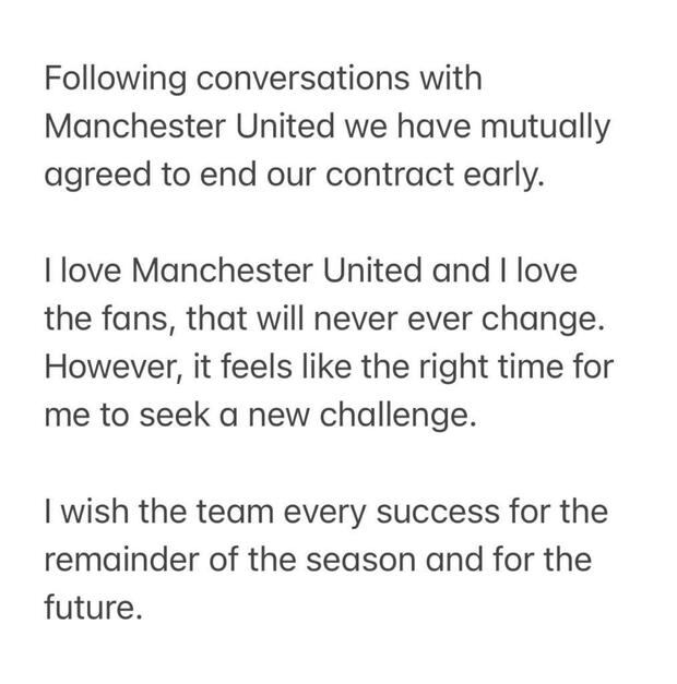 El mensaje de Cristiano Ronaldo tras el anuncio de su salida de Manchester United.