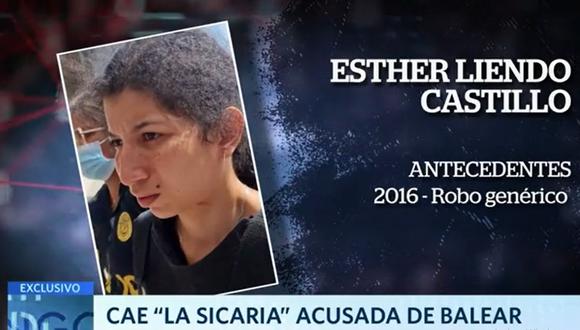 Esther Alexandra Liendo Castillo fue capturada por la Policía en El Agustino. (Domingo al Día)
