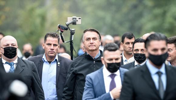 El presidente brasileño, Jair Bolsonaro, llega a Anguillara Veneta, al noreste de Italia, para recibir la ciudadanía honoraria. (Foto: Piero CRUCIATTI / AFP)