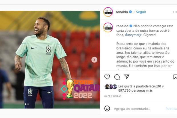 Neymar recibe esta emotiva carta del Ronaldo tras lesión en el tobillo que  lo hace baja en Qatar 2022 VIDEO Brasil vs Suiza | DEPORTES | TROME