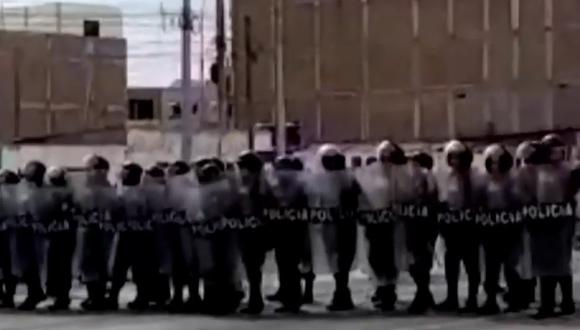 Agentes del orden se enfrentaron a manifestantes en Chao, La Libertad. (Captura Canal N)