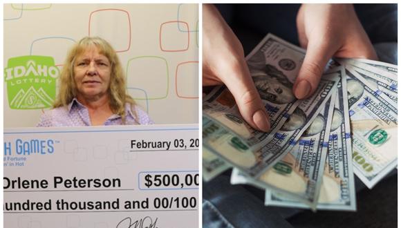 La mujer de Idaho, Estados Unidos, ganó US$500,000 en dos boletos para raspar. (Foto: Lotería de Idaho)
