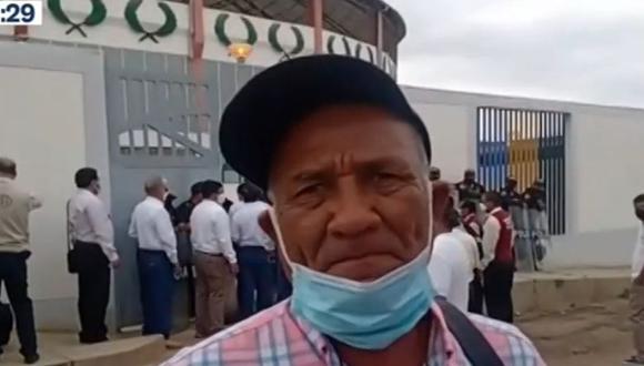 Francisco Barreto, quien es un dirigente agrícola y también conocido por labor de lucha contra la contaminación del río Tumbes, denunció que no le permite el ingreso al coliseo Palacio de los Deportes. (Captura: Canal N)