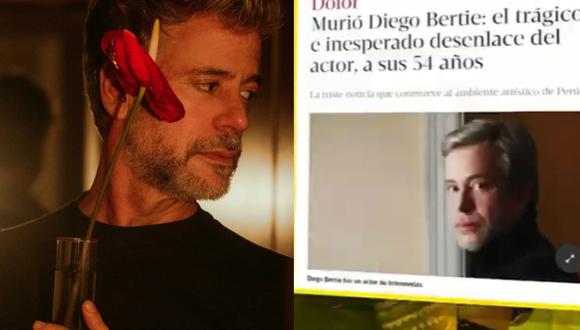 Medios internacionales informaron sobre el fallecimiento del actor Diego Bertie. (Foto: @diegobertieb/Clarín Internacional).