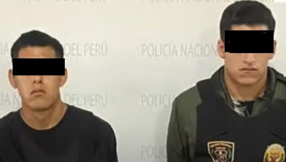 Dos personas fueron intervenidas con la dinamita. (Captura TV Perú)