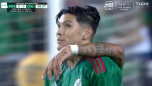 Gol de Gerardo Arteaga para el 2-0 de México vs. Colombia. (Captura: TUDN)