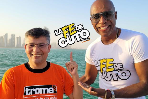 Luis 'Cuto' Guadalupe' y 'El Huachano', productor ejecutivo de 'La fe de Cuto', desde Doha. Cubren todo alrededor del Perú vs. Australia.