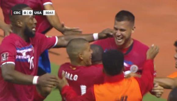 Gol de Juan Pablo Vargas para el 1-0 de Costa Rica vs. Estados Unidos. (Captura: ESPN)