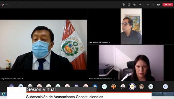 Yeni Vilcatoma estuvo presente en la sesión virtual por su denuncia contra Martín Vizcarra.