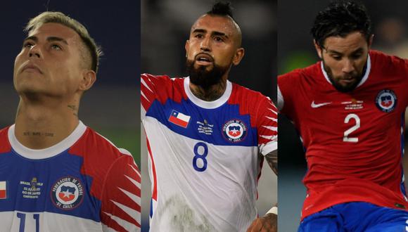 Entre Arturo Vidal, Eduardo Vargas y  Eugenio Mena le han marcado una gran cantidad de goles a Perú. Foto: AFP.