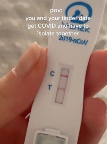 A woman quarantines a man she just met on Tinder after testing positive for covid