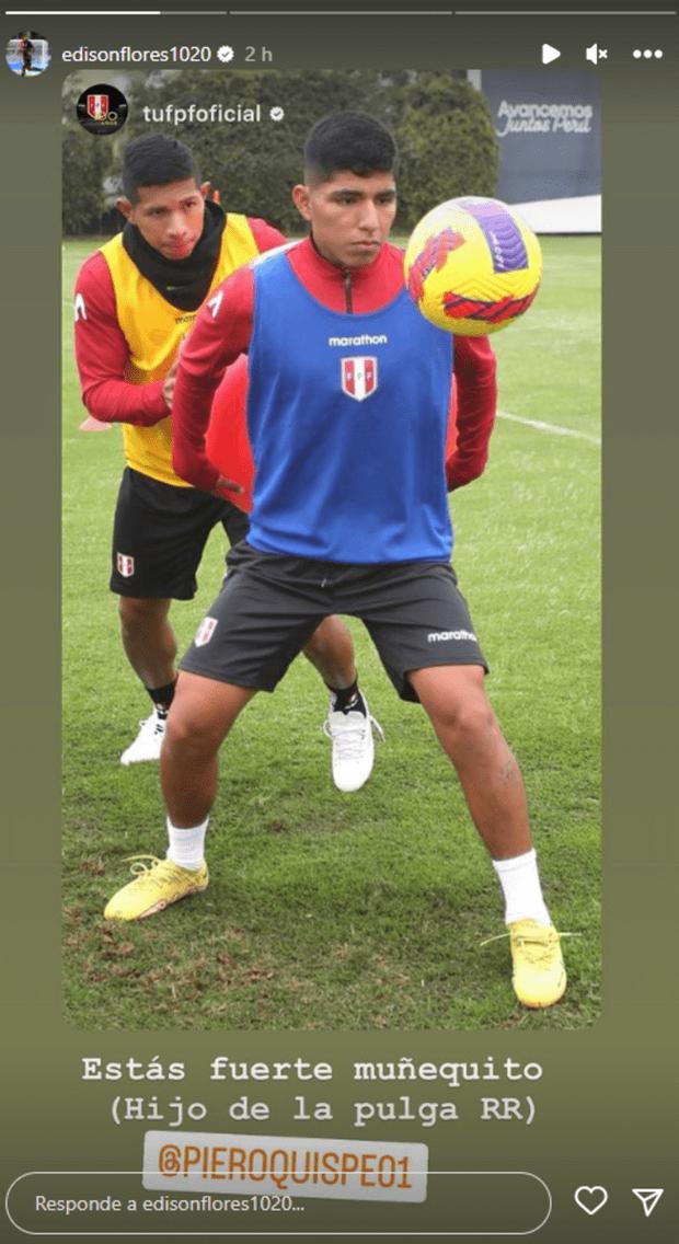 Edison Flores agarró de punto a Piero Quispe durante entrenamientos en la selección peruana. Foto: Captura.