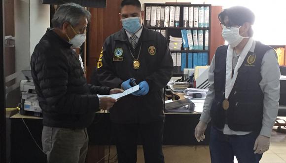 Arequipa. Policía Anticorrupción intervino oficinas del Gobierno Regional de Arequipa por presunta valoración de quipos médicos. (PNP)