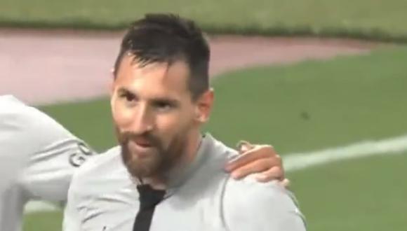 Lionel Messi abrió el marcador a favor de PSG ante Kawasaki Frontale. Foto: Captura de pantalla de ESPN.