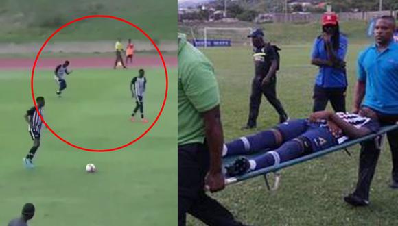 Rayo impactó en campo de fútbol en Jamaica y casi ocasiona terrible tragedia. (Captura: )