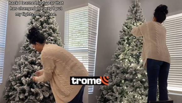 El truco de esta madre de familia para no sufrir al momento de colocar las luces navideñas en tu árbol se ha vuelto viral a semanas de Navidad.