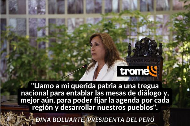 Dina Boluarte en conferencia de prensa con la prensa extranjera. (Foto: Presidencia)