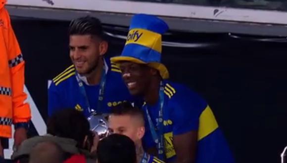 Carlos Zambrano y Luis Advíncula consiguieron el título de la Copa de la Liga Profesional Argentina con Boca Juniors. (Captura: ESPN)