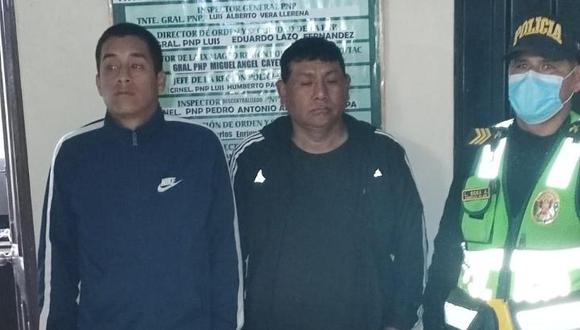 Policías de la Unidad de Protección de Carreteras atraparon en una persecución a Manuel Antonio Remisión Ñahuinripa (46) y Luis Antonio  Nores Trujillo (26).
