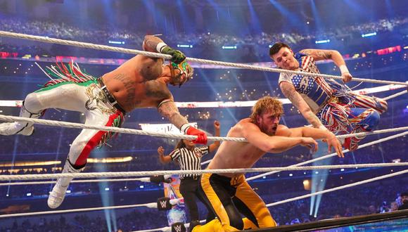 Rey Mysterio y su hijo Dominik no pudieron celebrar en WrestleMania. (WWE Corporation)