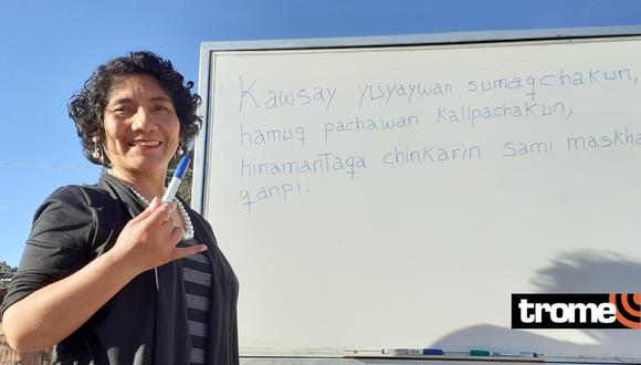 Docente enseña el quechua originario de Cusco–Collao