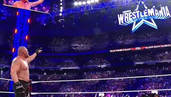 Brock Lesnar se impuso en la Batalla Real del WWE Royal Rumble 2022. (Captura FOX Action)