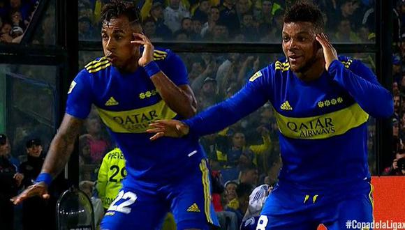 Sebastián Villa anotó la ventaja de Boca Juniors sobre Defensa y Justicia. (Foto: Captura ESPN)