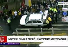 Miraflores: motociclista necesita cama UCI tras chocar contra auto que hizo una mala maniobra 