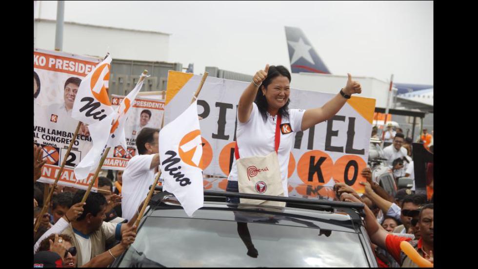 Según la última encuesta de CPI, Keiko Fujimori continúa en primer lugar con 34,1%, mientras Julio Guzmán sigue segundo con 14,1%. (USI)