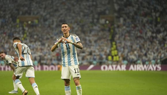 Di María hizo el segundo tanto para Argentina y rompió en llanto junto a sus compañeros. (Foto: Daniel Apuy/GEC)
