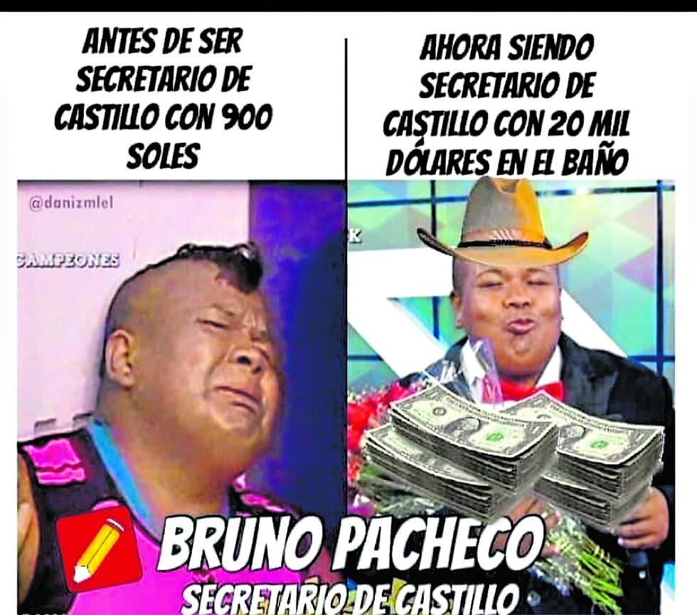 Memes del &#39;Watergate peruano&#39;: Bruno Pacheco y los 20 mil dólares que escondía en baño de Palacio de Gobierno | ACTUALIDAD | TROME