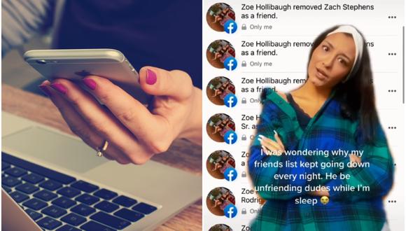 El inquietante descubrimiento de una joven: su novio eliminaba a sus amigos varones de Facebook mientras dormía. (Foto: @zoeehollibaugh / TikTok)