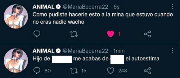 María Becerra and her controversial tweets after unfollowing Rusherking, her boyfriend
